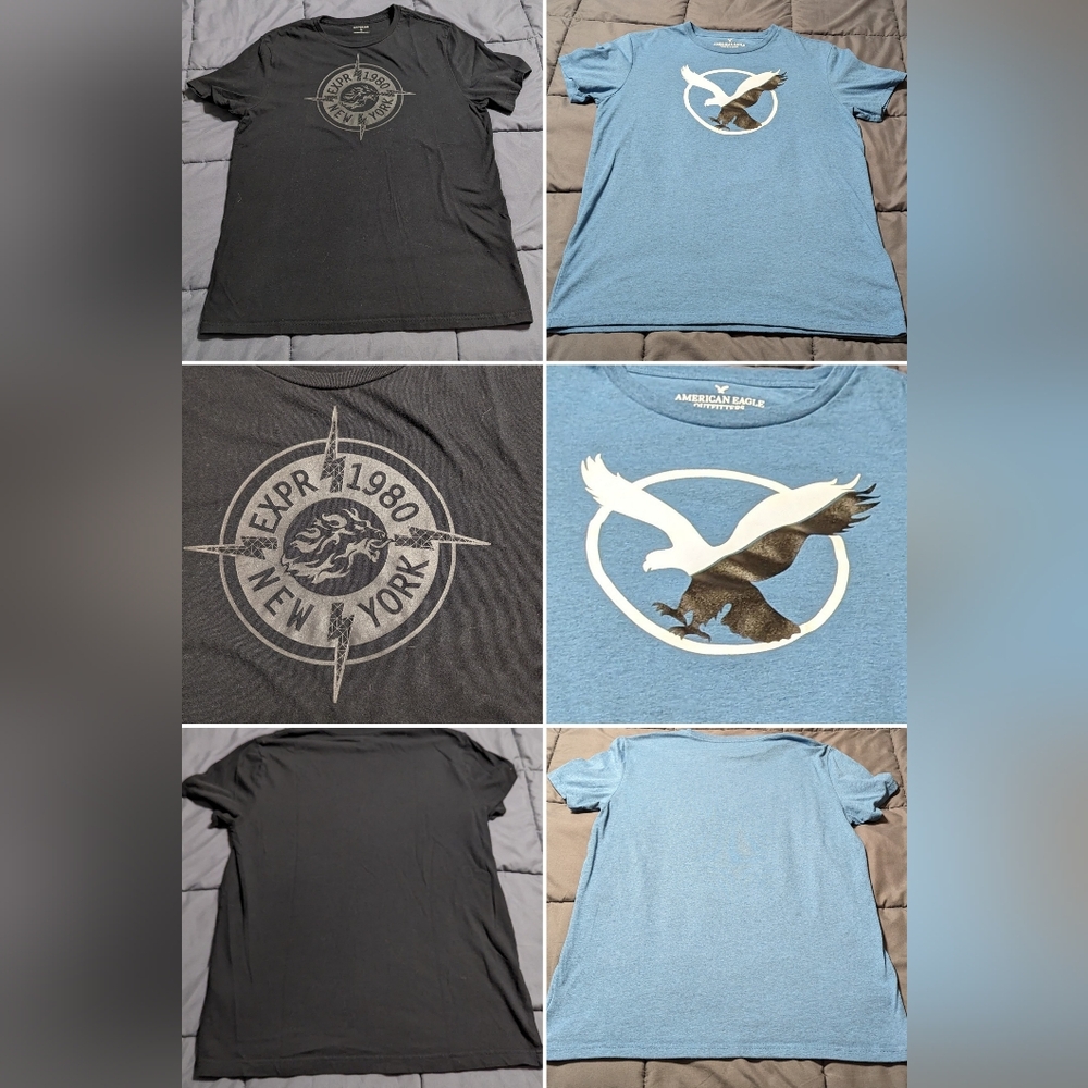 🔥🔥Bundle Deal 1 Express & 1 American Eagle Mens Graphic T-Shirts Size Medium